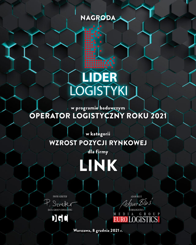 LINK – Liderem Logistyki w kategorii  Wzrost Pozycji Rynkowej.